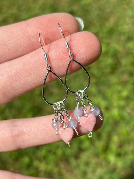 Jewelry - Tanzanite and rhodochrosite earrings